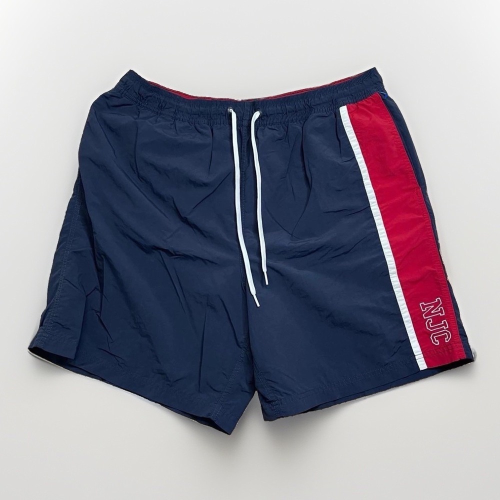 Nautica Jeans Co. Swim Trunks Navy Red XL Mesh Lined